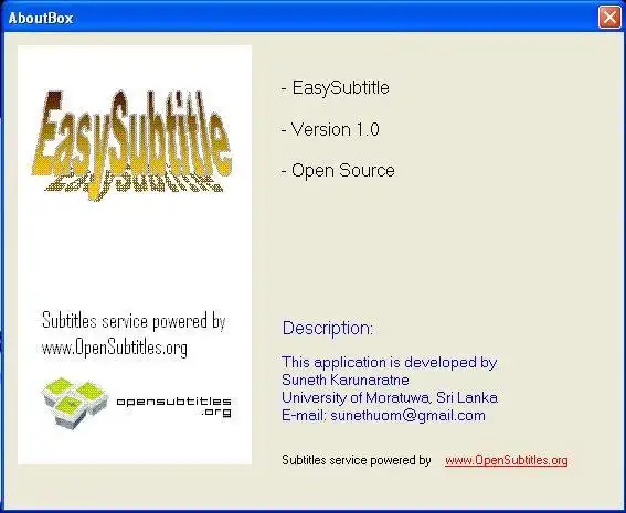 Загрузите веб-инструмент или веб-приложение EasySubtitles