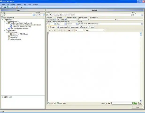 Download web tool or web app Easy Task Control
