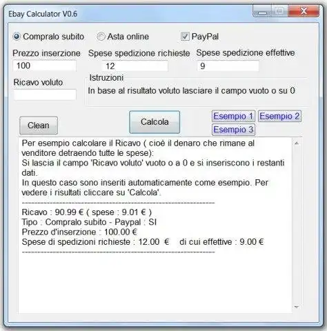 Download web tool or web app Ebay Calculator