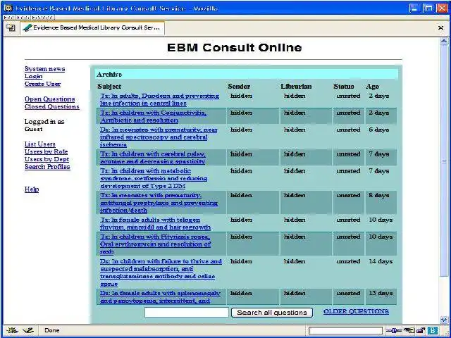 Download web tool or web app EBM Library Consult Service (LCS) to run in Linux online