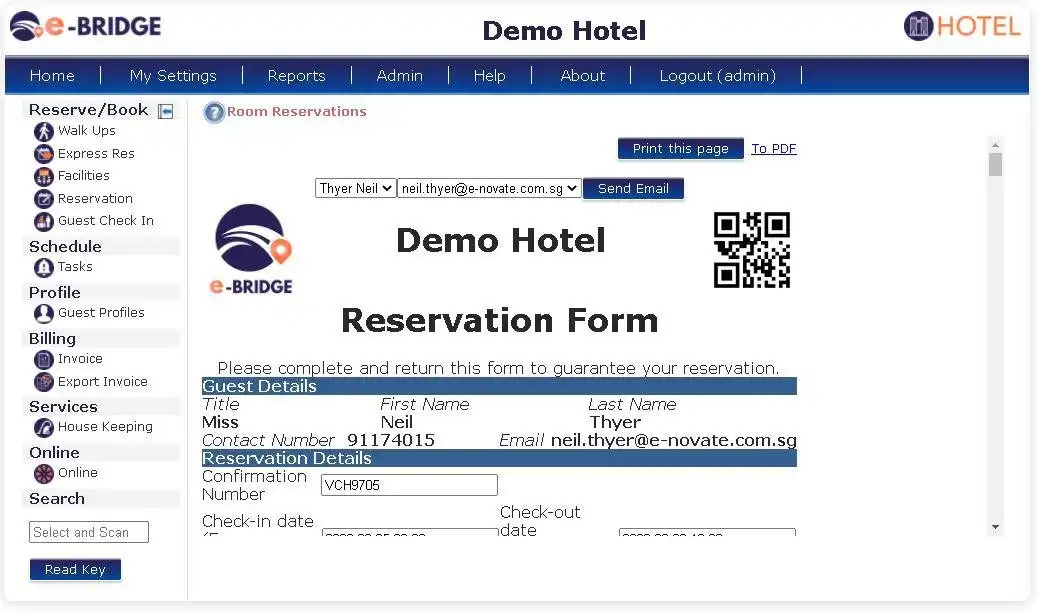 Download web tool or web app e-Bridge Hotel