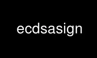 Run ecdsasign in OnWorks free hosting provider over Ubuntu Online, Fedora Online, Windows online emulator or MAC OS online emulator