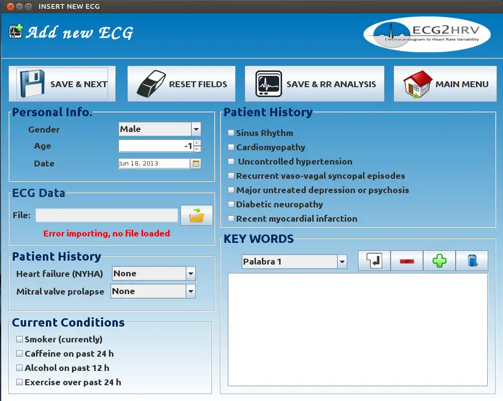 Unduh alat web atau aplikasi web ECG2HRV