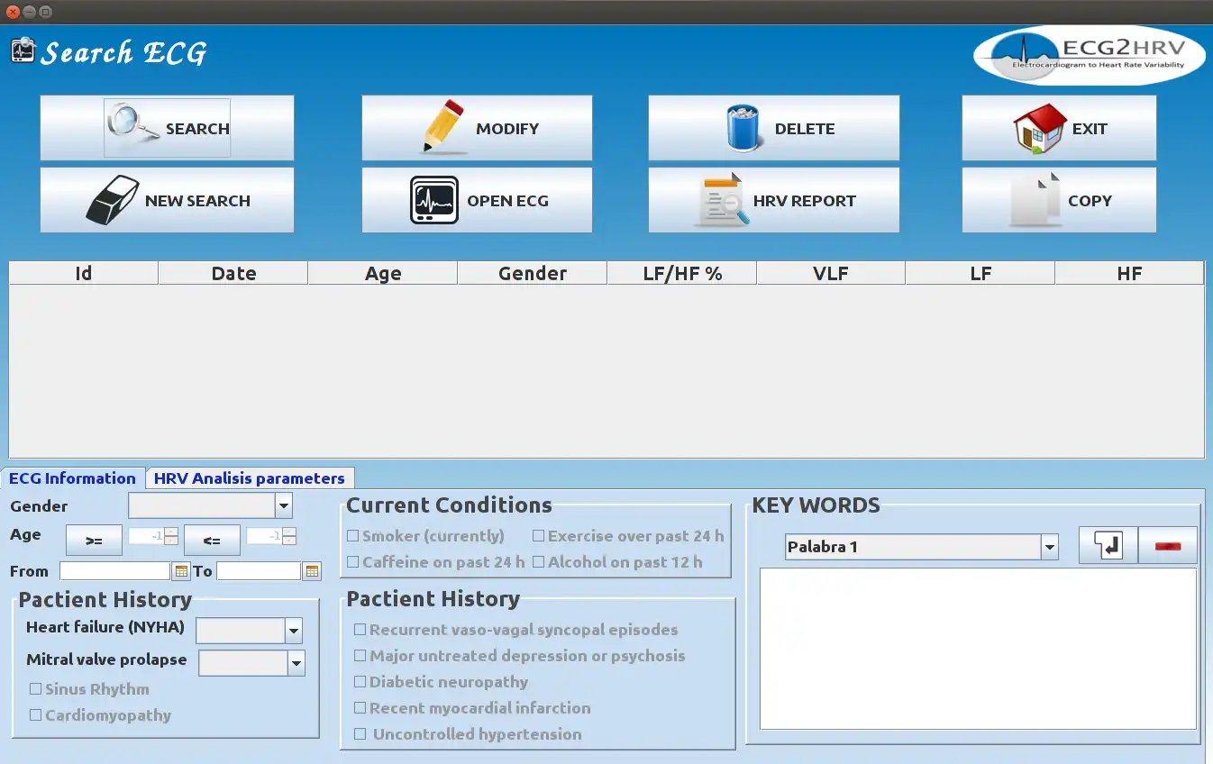 Download web tool or web app ECG2HRV to run in Linux online