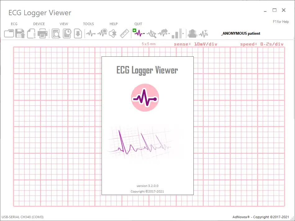 웹 도구 또는 웹 앱 ECG 로거 뷰어 다운로드