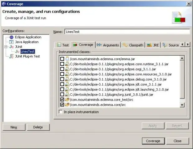 Download web tool or web app EclEmma - Java Code Coverage for Eclipse