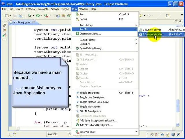 Scarica lo strumento web o l'app web Eclipse e Java Video Tutorial