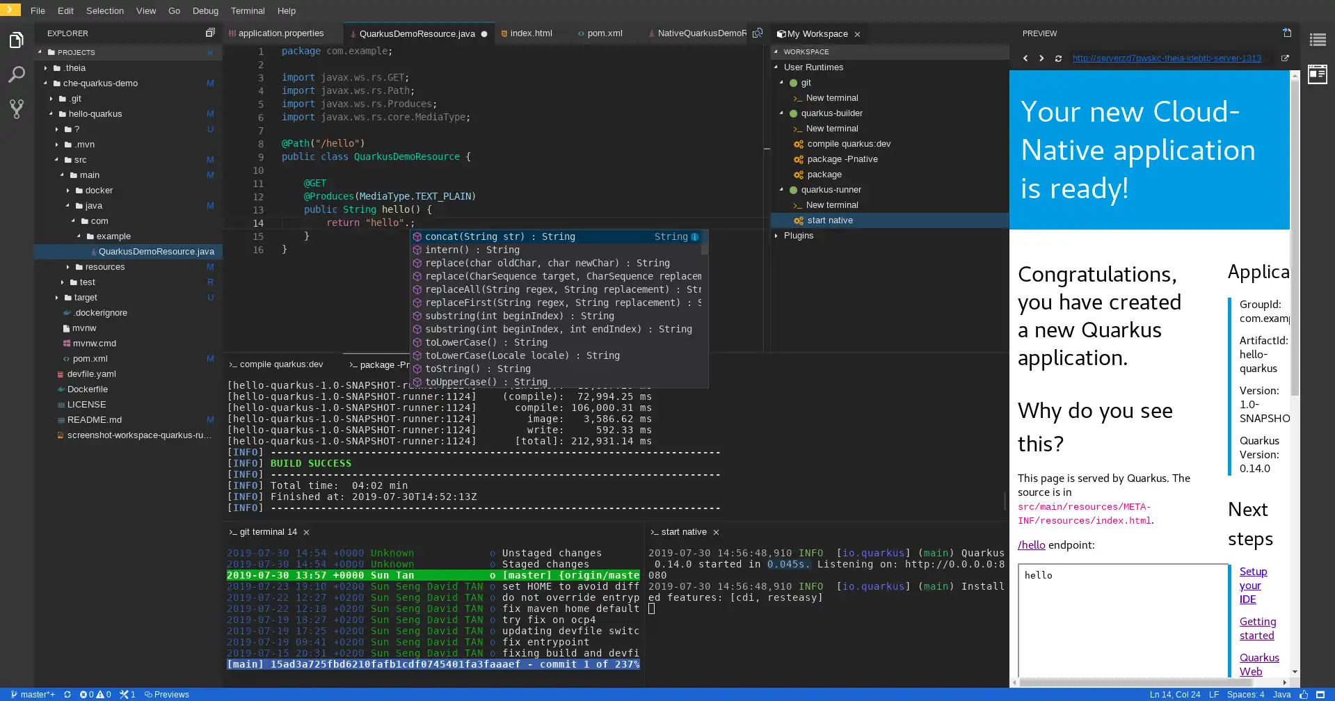 Descargue la herramienta web o la aplicación web Eclipse Che