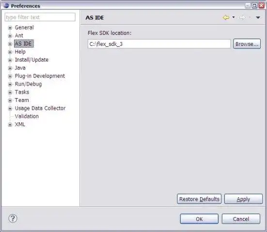 Unduh alat web atau aplikasi web Eclipse IDE untuk ActionScript3