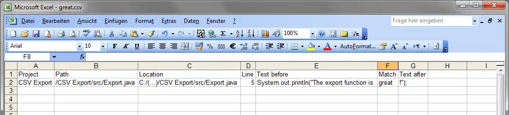 Muat turun alat web atau apl web Eclipse Search CSV Export