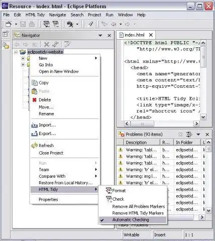 Download web tool or web app Eclipse Tidy