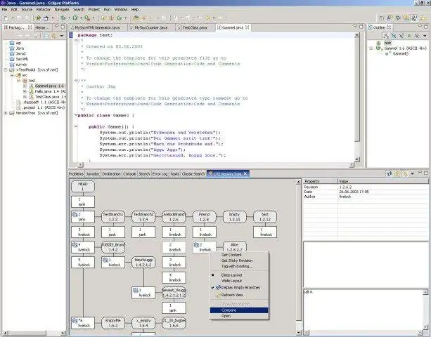 Muat turun alat web atau apl web Eclipse Version Tree Plugin