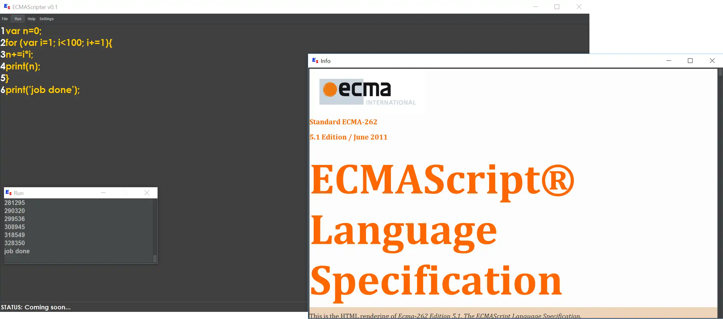 Download web tool or web app ECMAScripter