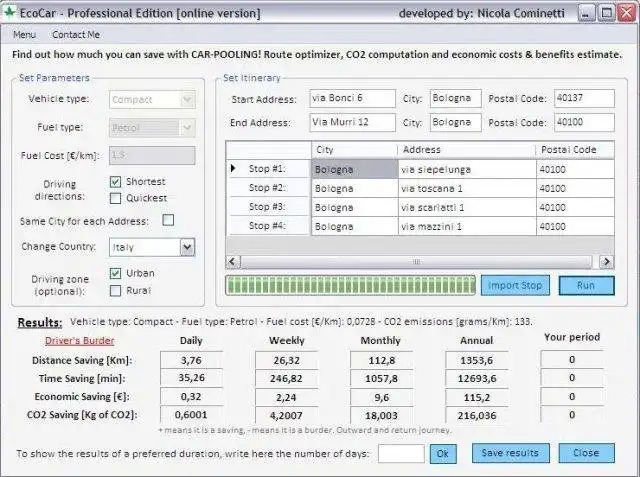 Download web tool or web app Eco Car