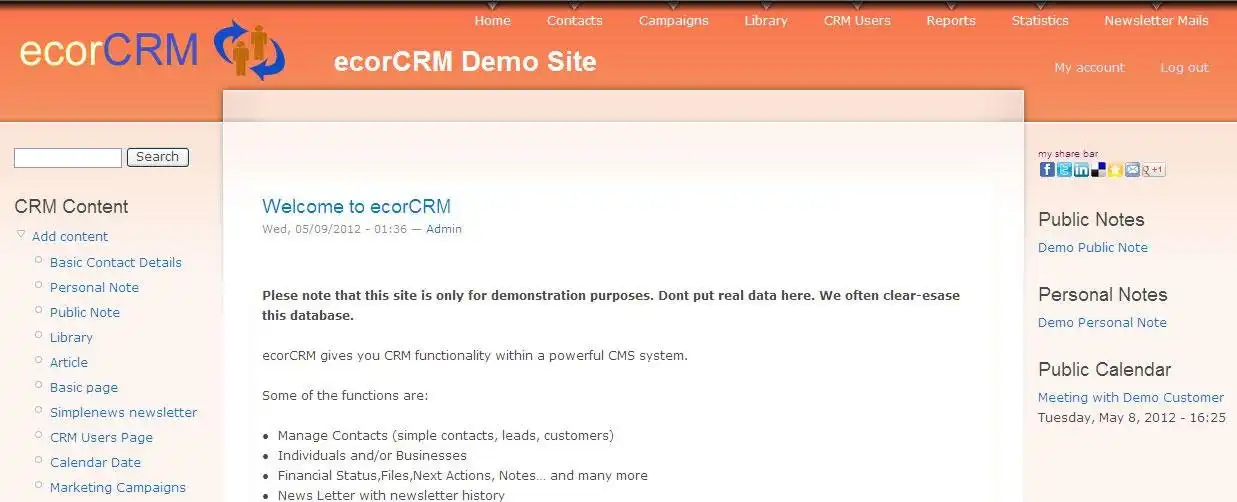 Download web tool or web app ecorCRM