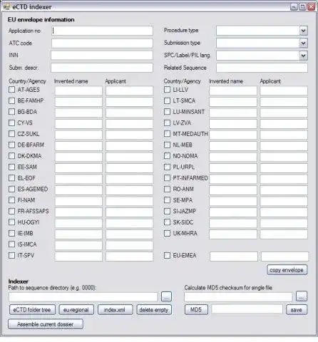 Descărcați instrumentul web sau aplicația web eCTD indexer