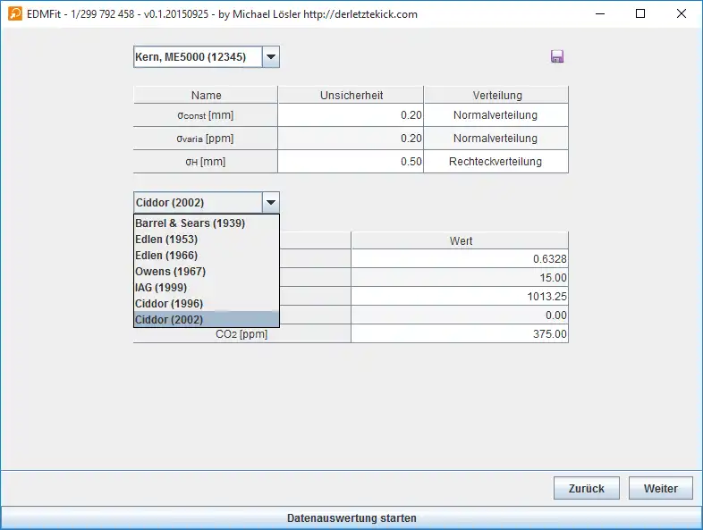 Download web tool or web app EDM Calibration Baseline Fitting