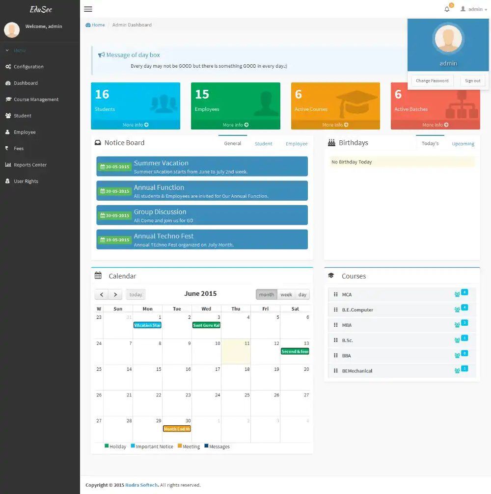 Descargue la herramienta web o la aplicación web EduSec College Management System