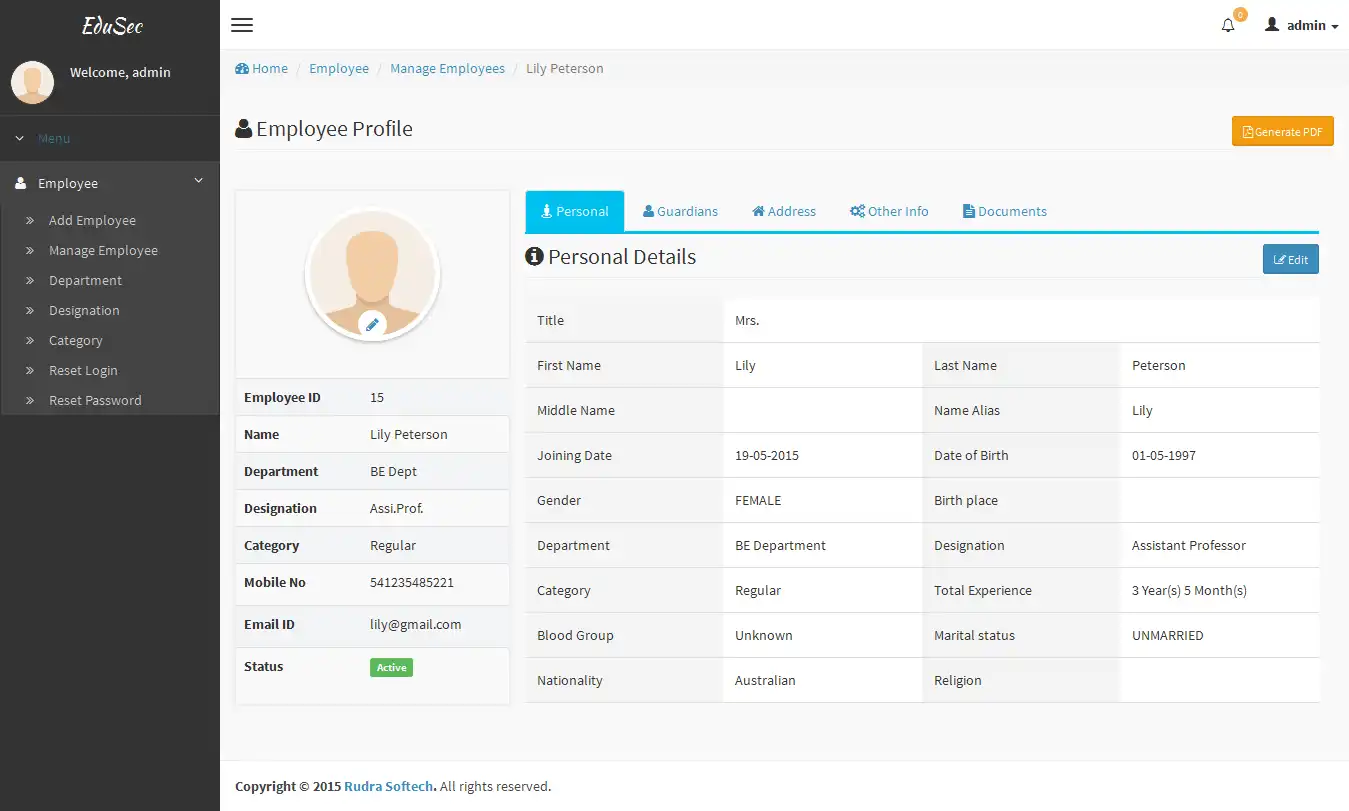 Mag-download ng web tool o web app na EduSec College Management System