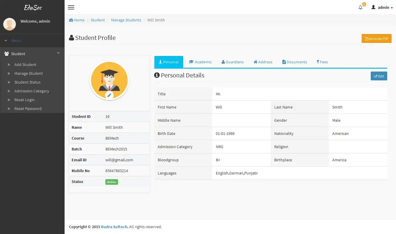 Mag-download ng web tool o web app na EduSec College Management System