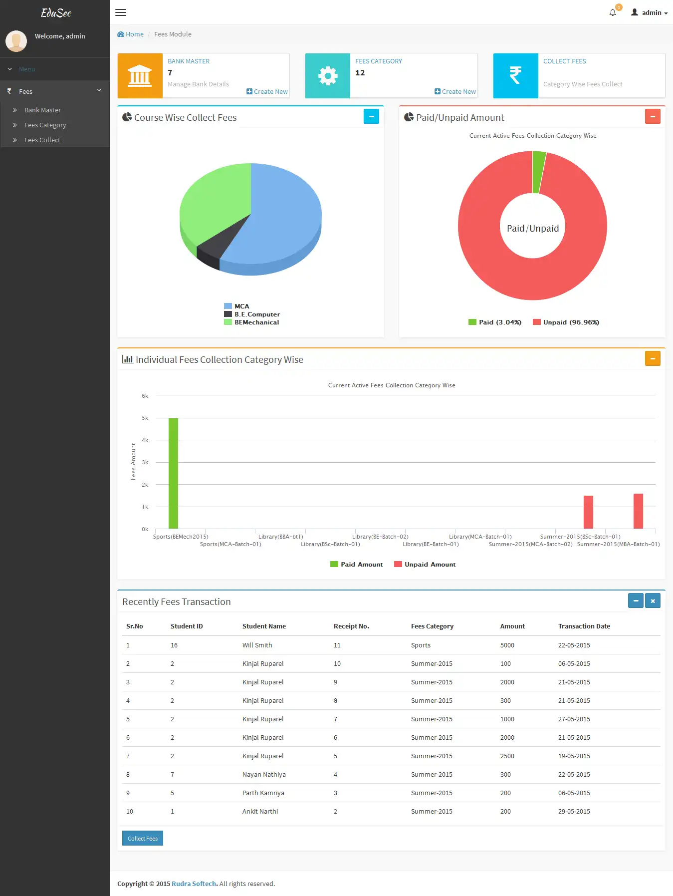 Web ツールまたは Web アプリをダウンロード EduSec College Management System