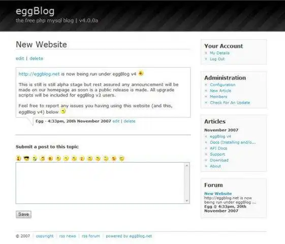 Download web tool or web app eggBlog