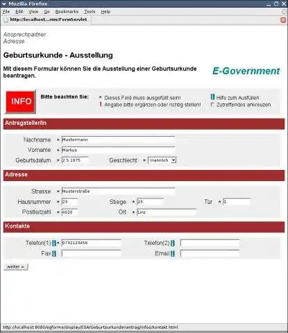 Download web tool or web app eGovernment Forms