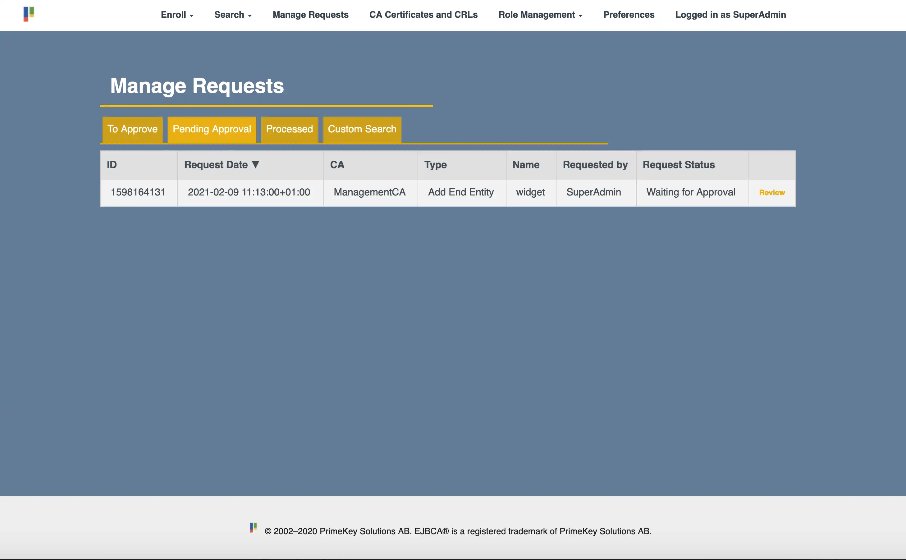 Download web tool or web app EJBCA, JEE PKI Certificate Authority