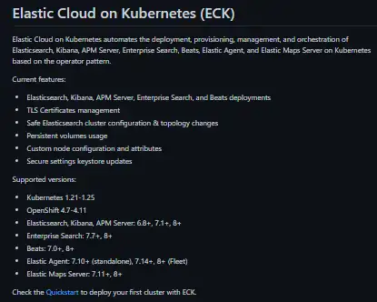 Download web tool or web app Elastic Cloud on Kubernetes (ECK)