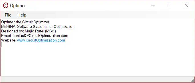 Download web tool or web app Electronic Circuit Optimization