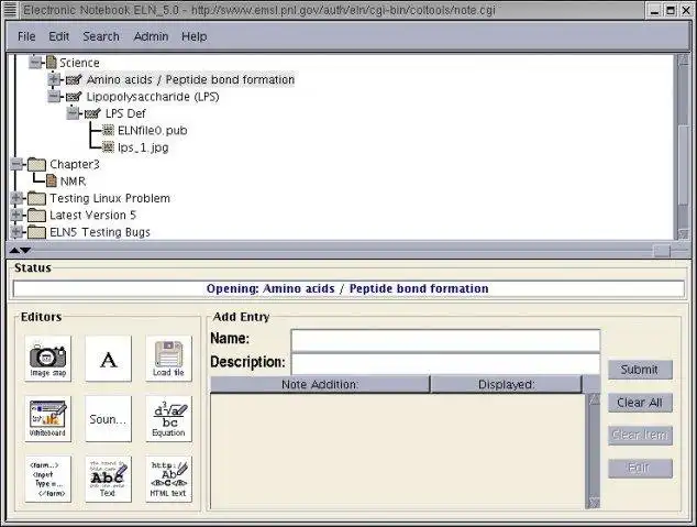 Download web tool or web app Electronic Laboratory Notebook to run in Windows online over Linux online