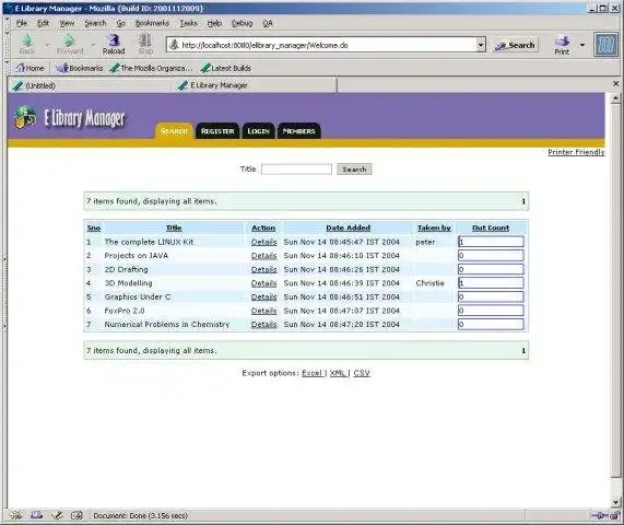Download web tool or web app ELibraryManager
