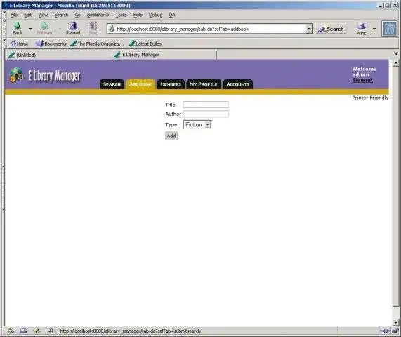 Download web tool or web app ELibraryManager