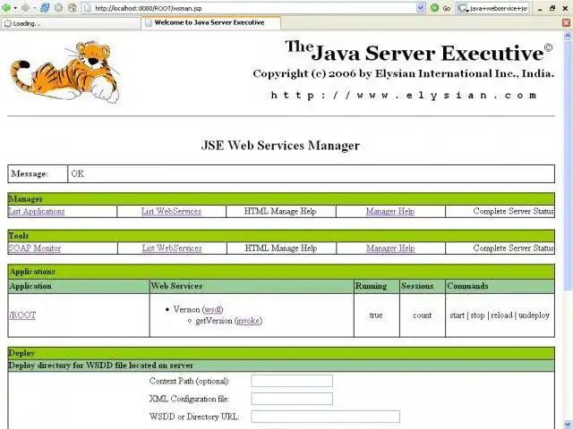 Scarica lo strumento web o l'app web Elysian Java Server Executive