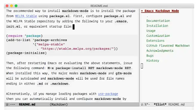 Descargue la herramienta web o la aplicación web Emacs Markdown Mode
