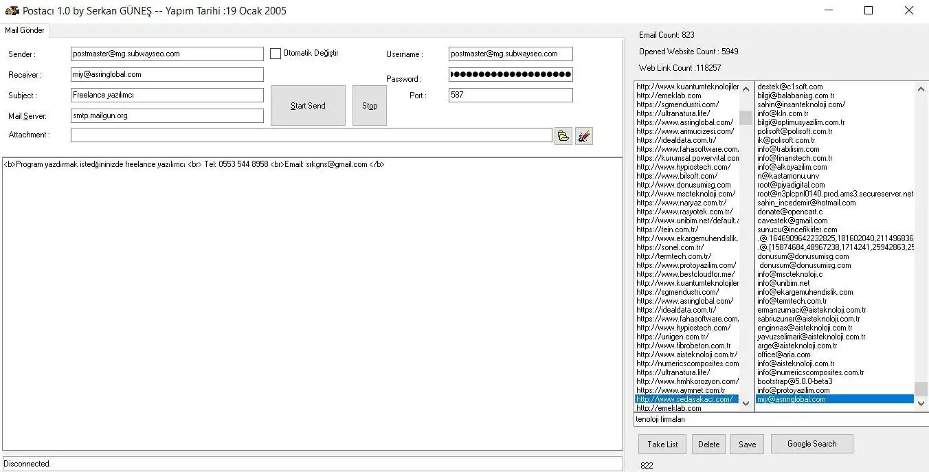 Загрузите веб-инструмент или веб-приложение Email Sender (Postaci) 1.0 Corona Solver
