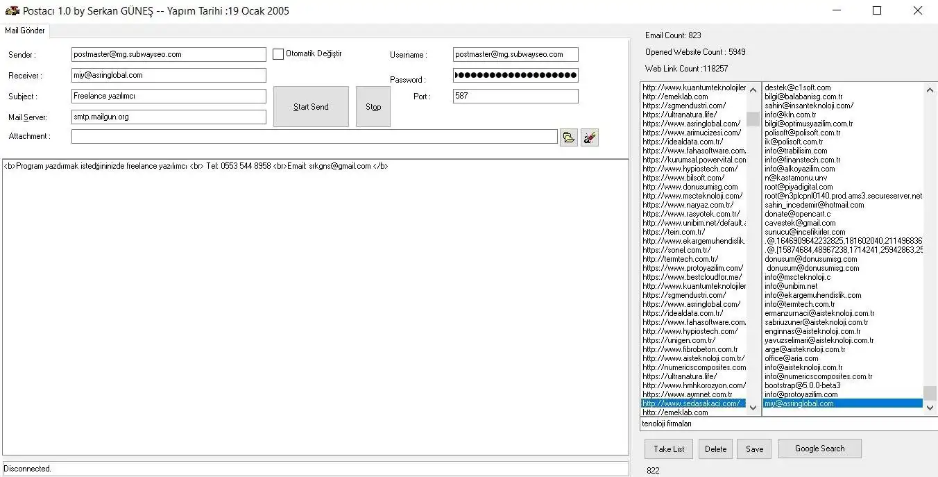 Muat turun alat web atau aplikasi web Pengirim E-mel(Postaci) 1.0 Penyelesai Corona