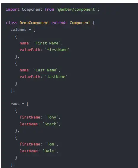 Download web tool or web app Ember Table