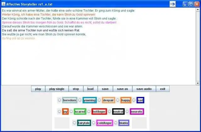 Download web tool or web app emofilt - emotional speech synthesis