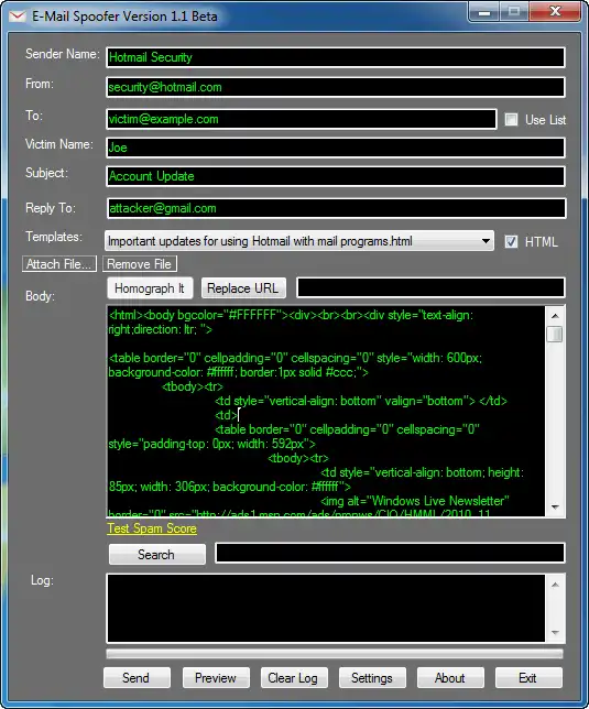 Web aracını veya web uygulamasını indirin EMS - E-posta Spoofer