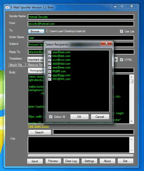 Download webtool of webapp EMS - E-mail Spoofer