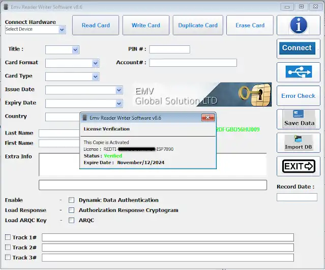 Unduh alat web atau aplikasi web EMV READER/WRITER V8.6