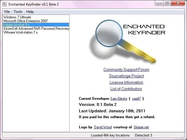 Download webtool of webapp Enchanted Keyfinder