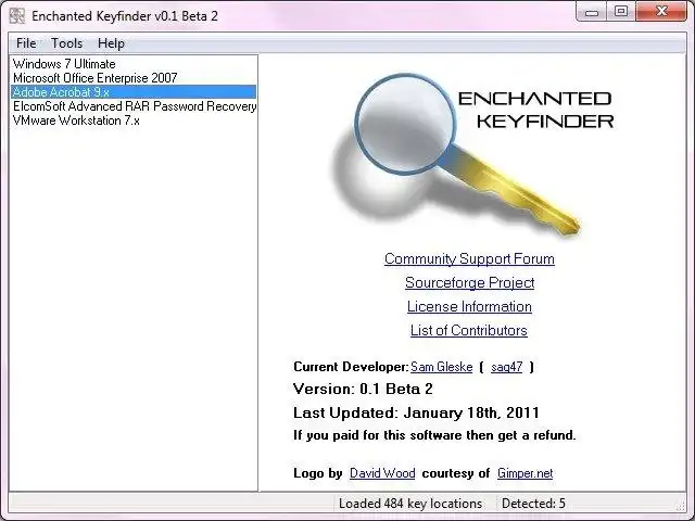 Muat turun alat web atau apl web Enchanted Keyfinder