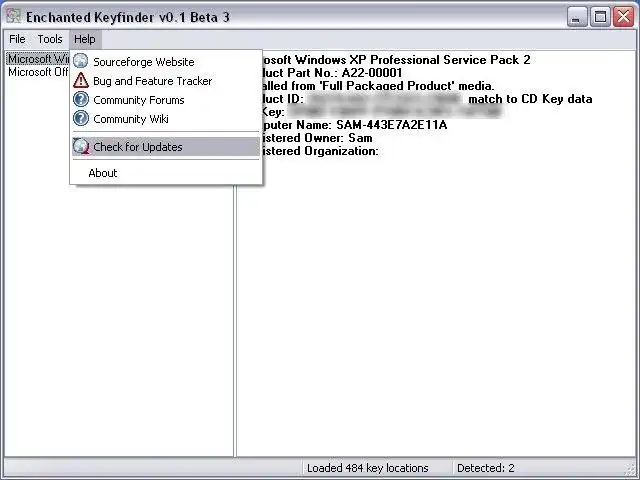 Muat turun alat web atau apl web Enchanted Keyfinder