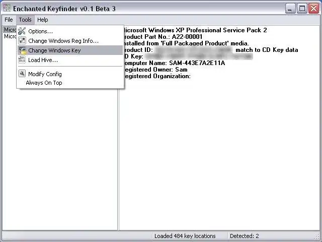 Muat turun alat web atau apl web Enchanted Keyfinder