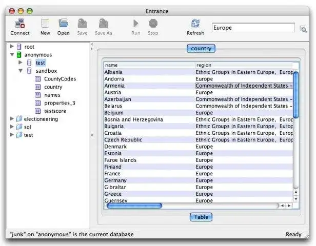 Download web tool or web app Entrance, The MySQL Browser With Charts