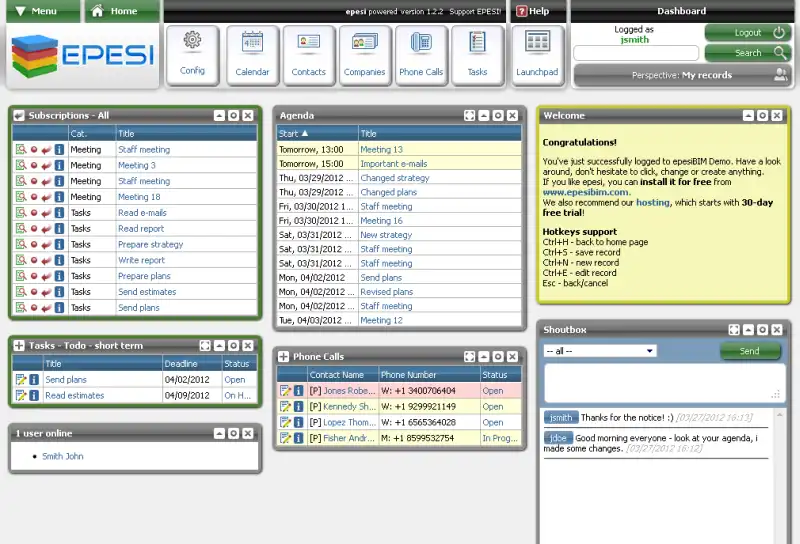 Téléchargez l'outil Web ou l'application Web Epesi BIM Free Open Source CRM