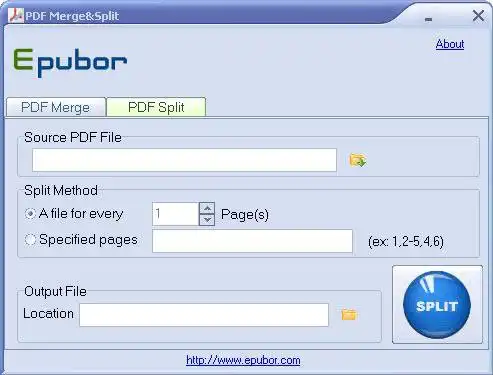 Загрузите веб-инструмент или веб-приложение Epubor PDF SPLITTERMerger