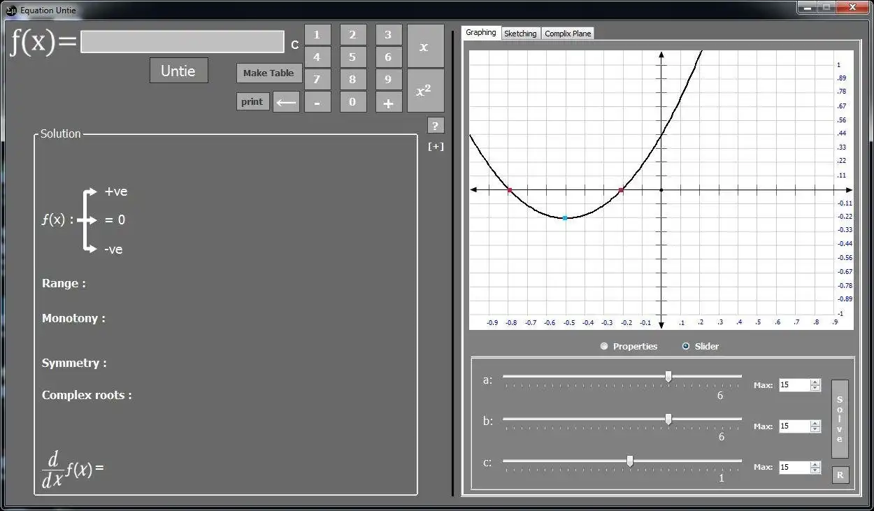 Download web tool or web app Equation Untie (Equation Solver)